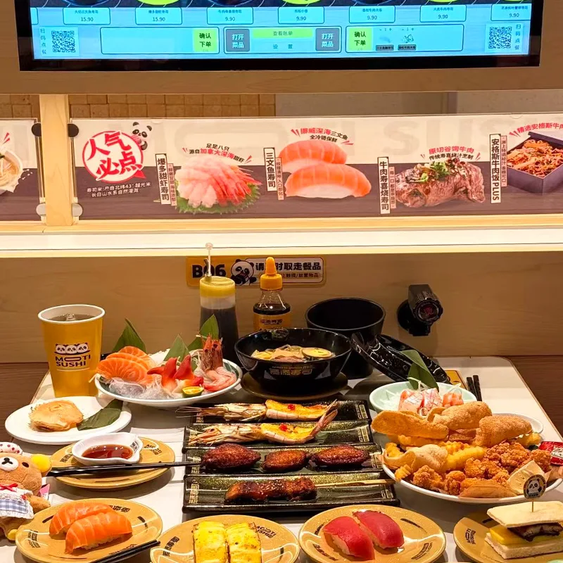 Equipo automático de cinta transportadora de punto fijo de sushi para restaurante