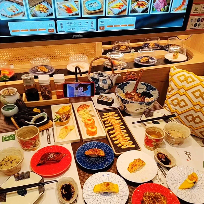 Cinta transportadora de sushi giratoria comercial