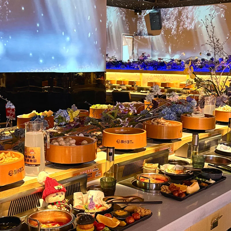 Restaurant Rotating Hot Pot Conveyor Belt