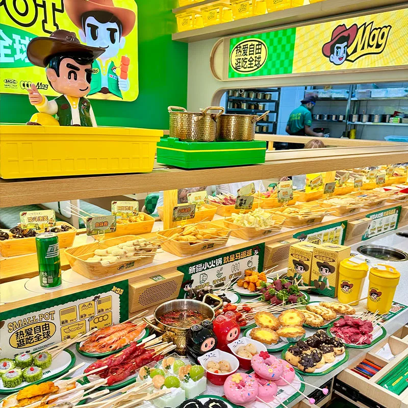 Automatic Rotating Hot Pot Conveyor Belt For Commercial Use