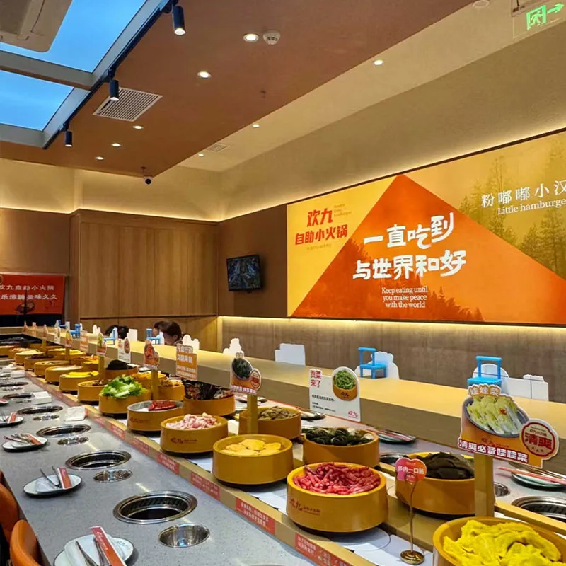 Automatic Rotating Hot Pot Conveyor Belt For Commercial Use